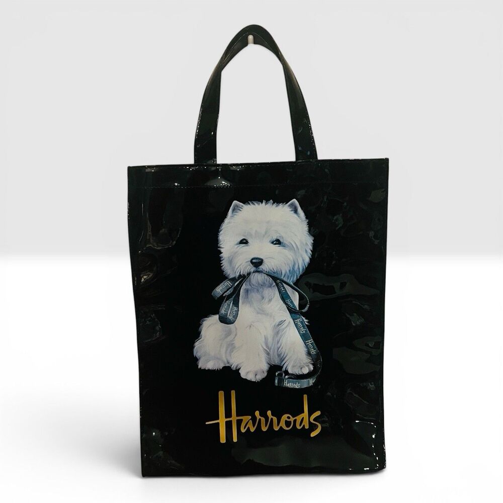 Harrods Knightsbridge Westie Blue Leash Large Vinyl Tote Bag Retired